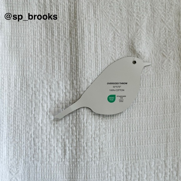 🎁Piscatextil Throw Blanket - White Multi Textured Squares - 100% Cotton - Picture 4 of 10